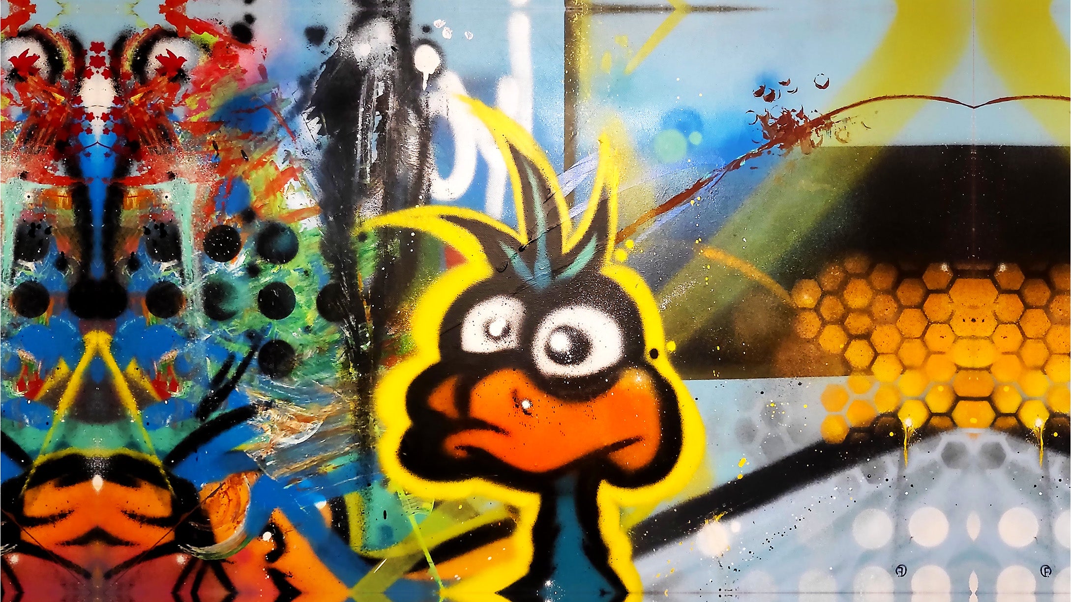 Spike the Duck-Wood frame canvas