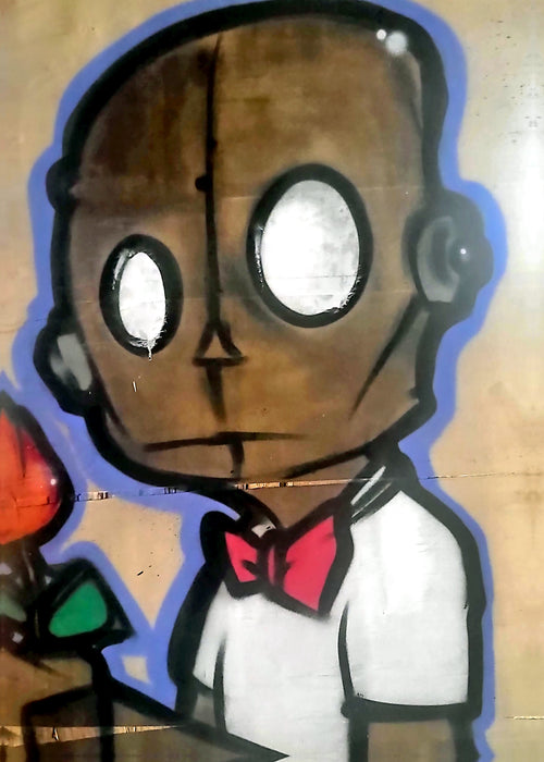 Bow tie rose boi-Wooden frame canvas