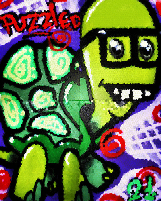 Puzzled Todd-Wooden frame canvas