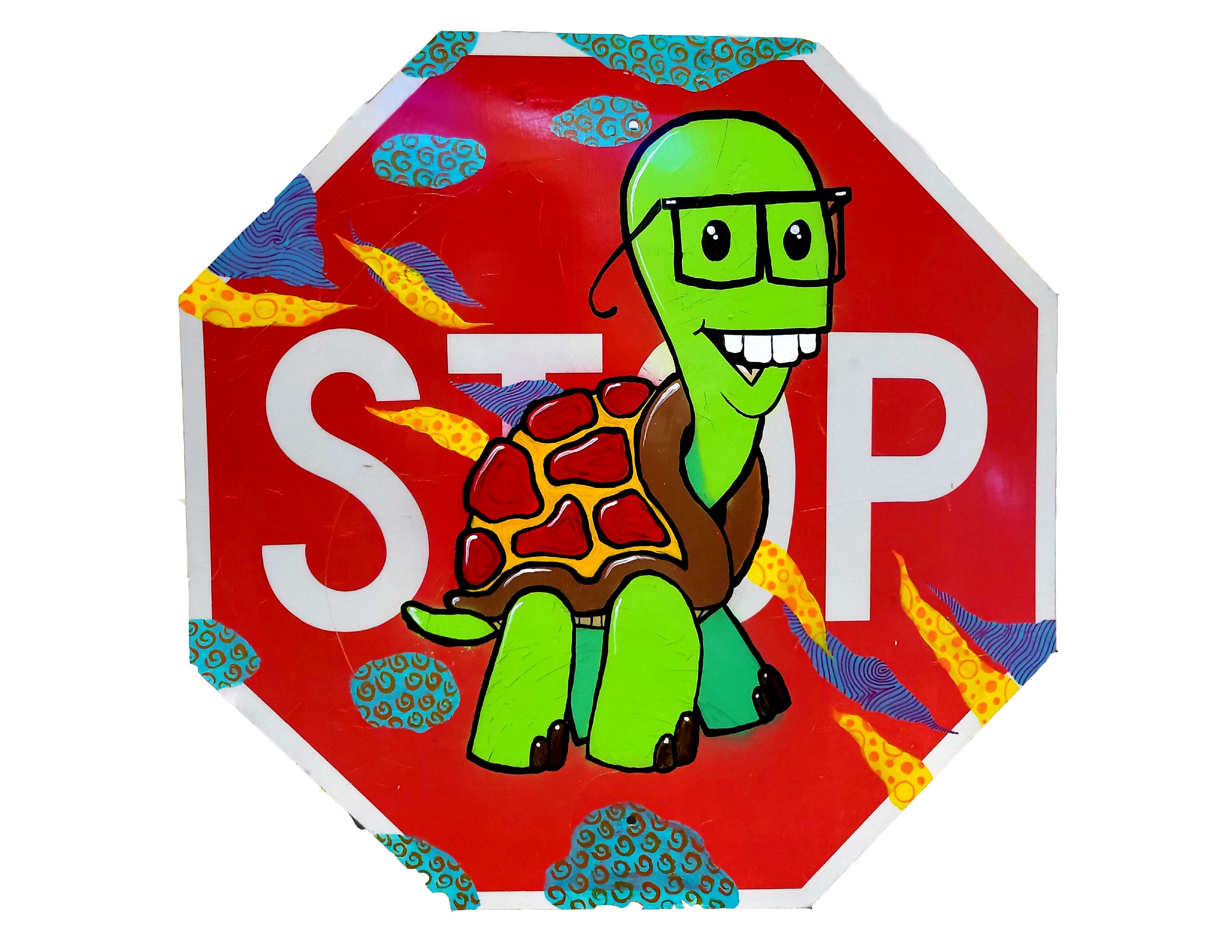 Stop sign Todd-Wood frame canvas