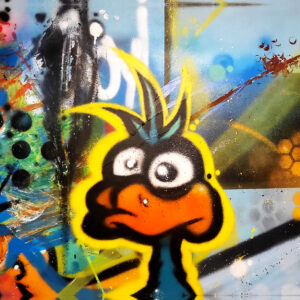 Spike the Duck-Wood frame canvas