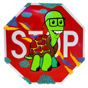 Stop sign Todd-Wood frame canvas
