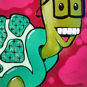 Pink bubble Todd-Wood frame canvas