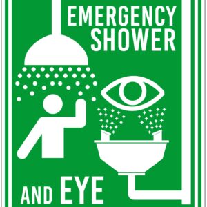 7x10 Aluminum Bilingual Emergency Shower and Eye Wash Safety Sign